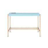 Midriaks Baby Blue & Gold Finish Writing Desk Model OF00023 By ACME Furniture